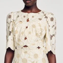 Sandro Paris Vestidos<Vestido Largo Bordado