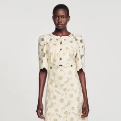 Sandro Paris Vestidos<Vestido Largo Bordado