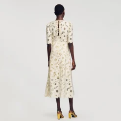 Sandro Paris Vestidos<Vestido Largo Bordado