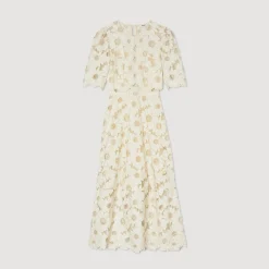 Sandro Paris Vestidos<Vestido Largo Bordado