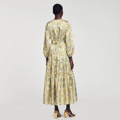Sandro Paris Vestidos<Vestido Largo Con Estampado De Fular
