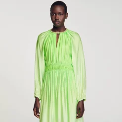 Sandro Paris Vestidos<Vestido Largo Con Strass En El Cuello