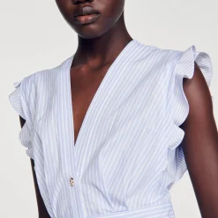 Sandro Paris Vestidos<Vestido Largo Con Volantes