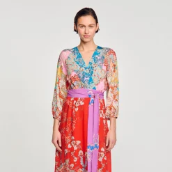 Sandro Paris Vestidos<Vestido Largo Cruzado