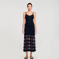 Sandro Paris Vestidos<Vestido Largo De Punto