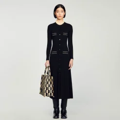 Sandro Paris Vestidos<Vestido Largo De Punto De Canale
