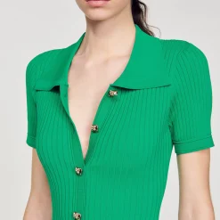 Sandro Paris Vestidos<Vestido Largo De Punto De Canale