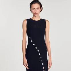 Sandro Paris Vestidos<Vestido Largo Decorado Con Brillantes