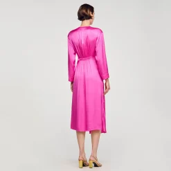 Sandro Paris Vestidos<Vestido Largo Drapeado