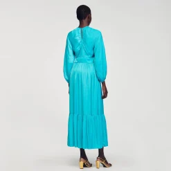 Sandro Paris Vestidos<Vestido Largo Satinado