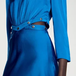 Sandro Paris Vestidos<Vestido Largo Satinado