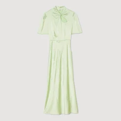 Sandro Paris Vestidos<Vestido Largo Satinado