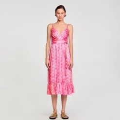Sandro Paris Conjuntos<Vestido Midi Con Cintura Anudada