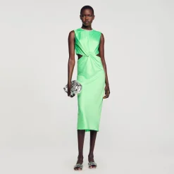 Sandro Paris Vestidos<Vestido Midi Con Nudo