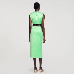 Sandro Paris Vestidos<Vestido Midi Con Nudo