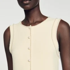 Sandro Paris Vestidos<Vestido Midi De Punto