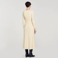 Sandro Paris Vestidos<Vestido Midi De Punto