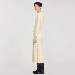 Sandro Paris Vestidos<Vestido Midi De Punto