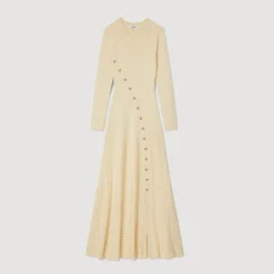 Sandro Paris Vestidos<Vestido Midi De Punto