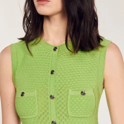 Sandro Paris Vestidos<Vestido Midi De Punto