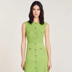 Sandro Paris Vestidos<Vestido Midi De Punto