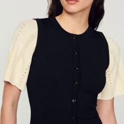 Sandro Paris Vestidos<Vestido Midi De Punto