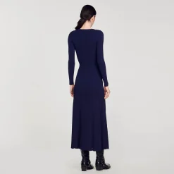 Sandro Paris Vestidos<Vestido Midi De Punto