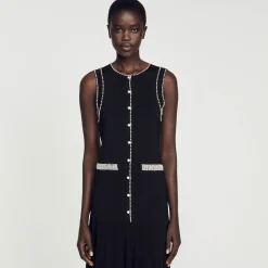 Sandro Paris Vestidos<Vestido Midi De Punto