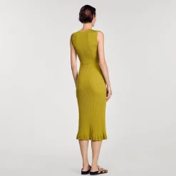 Sandro Paris Vestidos<Vestido Midi De Punto