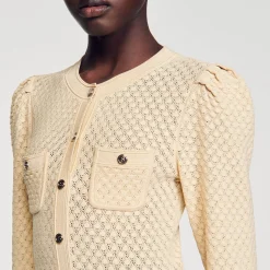 Sandro Paris Vestidos<Vestido Midi De Punto Pointelle