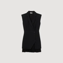 Sandro Paris Vestidos<Vestido Plisado De Tweed